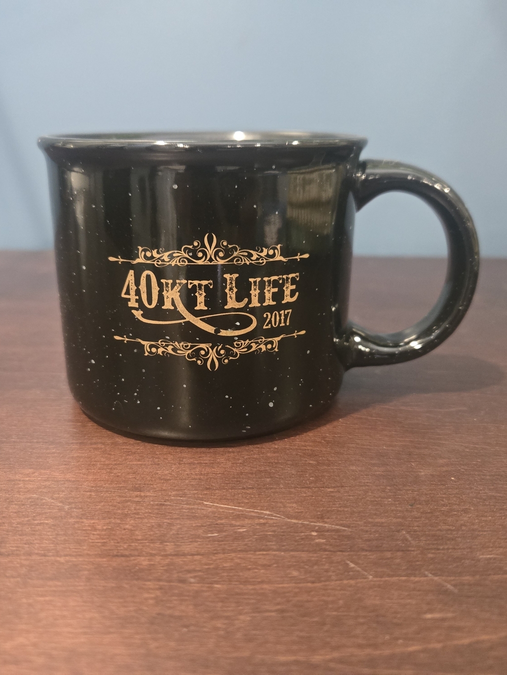 40KT Life 2017 Black Speckled Ceramic Mug